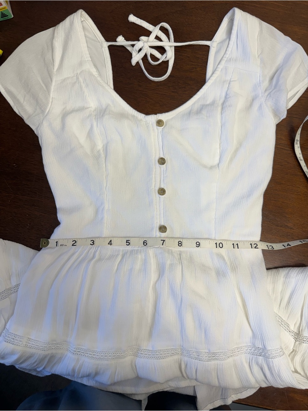 Hollister White Smocked Mini dress - Picture 7 of 8